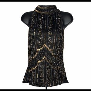 Mis Ami Beaded Sleeveless Sequin Top